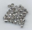 Facettenperlen firepolish, silver 1/2